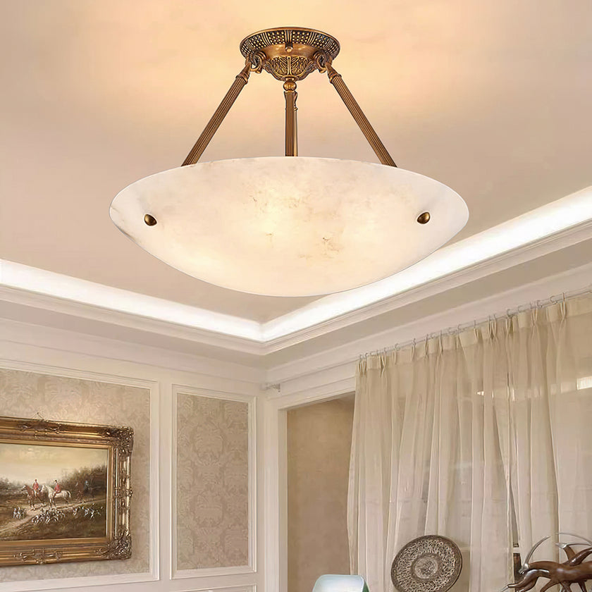 Alabaster Bowl Ceiling Lamp