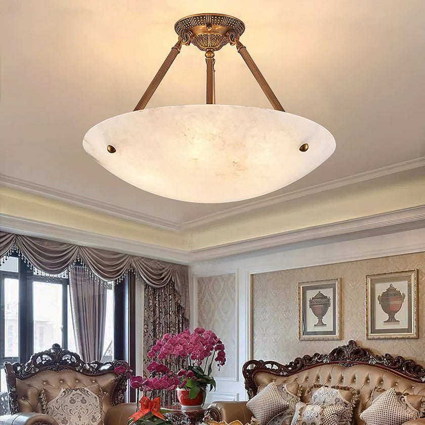 Alabaster Bowl Ceiling Lamp