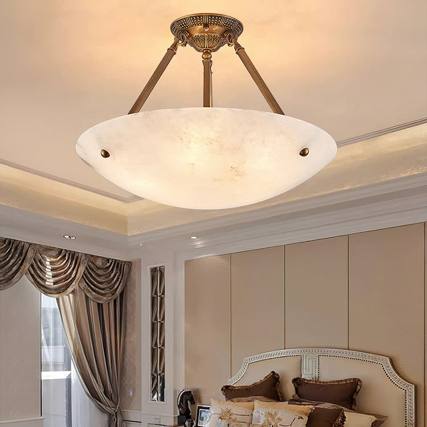 Alabaster Bowl Ceiling Lamp