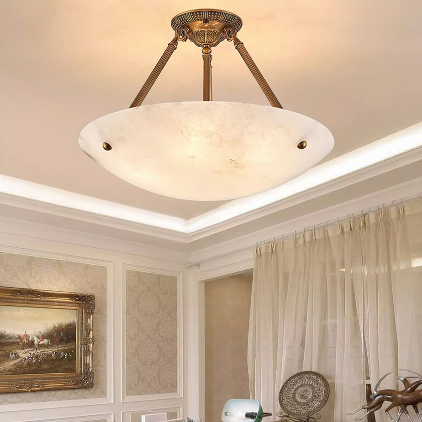 Alabaster Bowl Ceiling Lamp