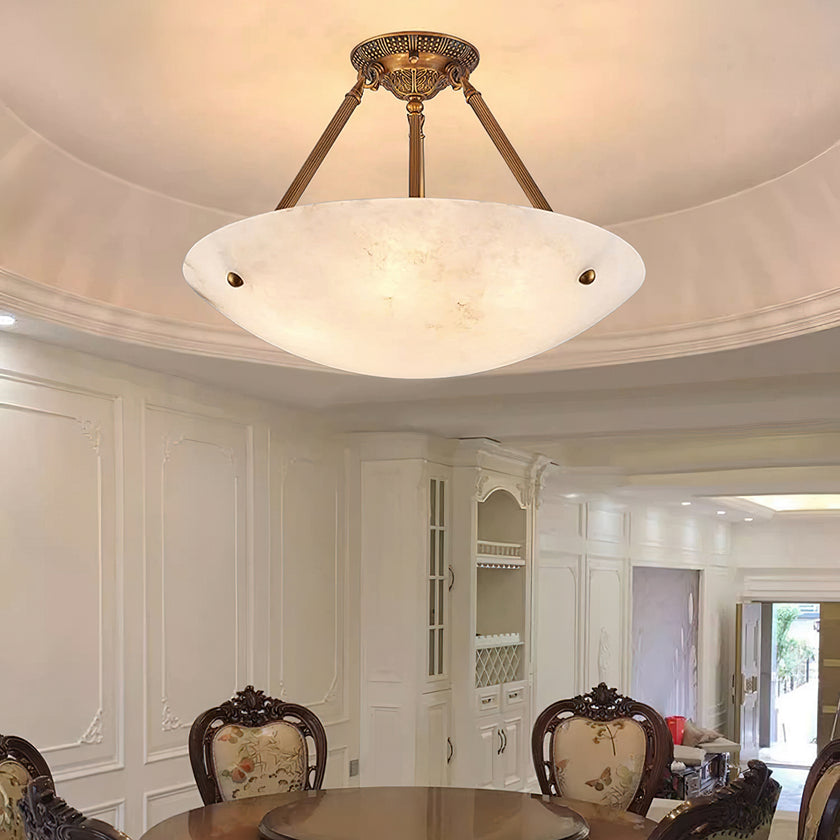 Alabaster Bowl Ceiling Lamp