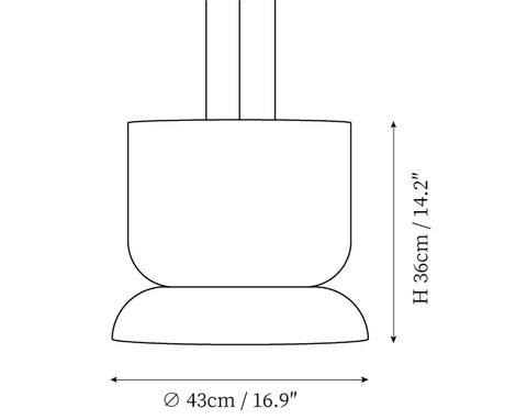 Lampada Sospesa Alba LED in Vetro — Disegni dimensionali 2