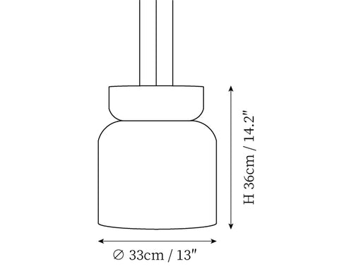 Lampada Sospesa Alba LED in Vetro — Disegni dimensionali 3