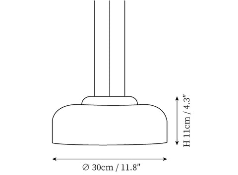 Lampada Sospesa Alba LED in Vetro — Disegni dimensionali 4