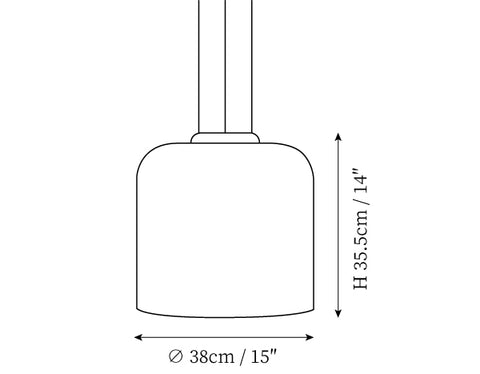 Lampada Sospesa Alba LED in Vetro — Disegni dimensionali 6