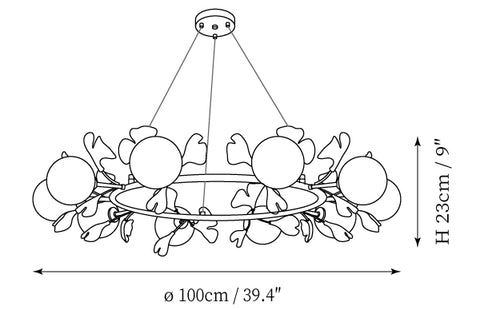 Allanie Gingko Chandelier — Dimension drawings 1