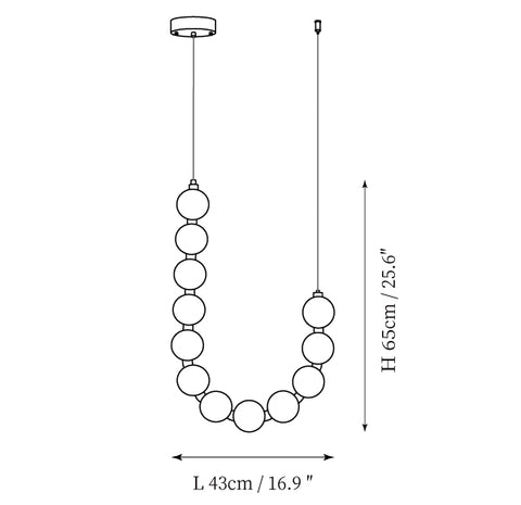 Model A: ∅ 16.9″ x H 25.6" / Dia 43cm x H 65cm