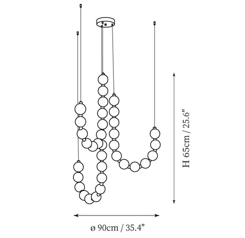 Model A: ∅ 35.4″ x H 25.6" / Dia 90cm x H 65cm