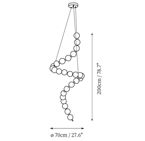 Model C: ∅ 27.6″ x H 78.7" / Dia 70cm x H 200cm