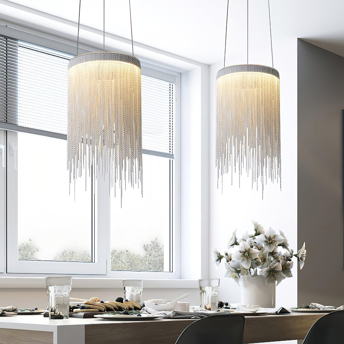 Aluminum Chain Tassel Pendant Light – detail 2
