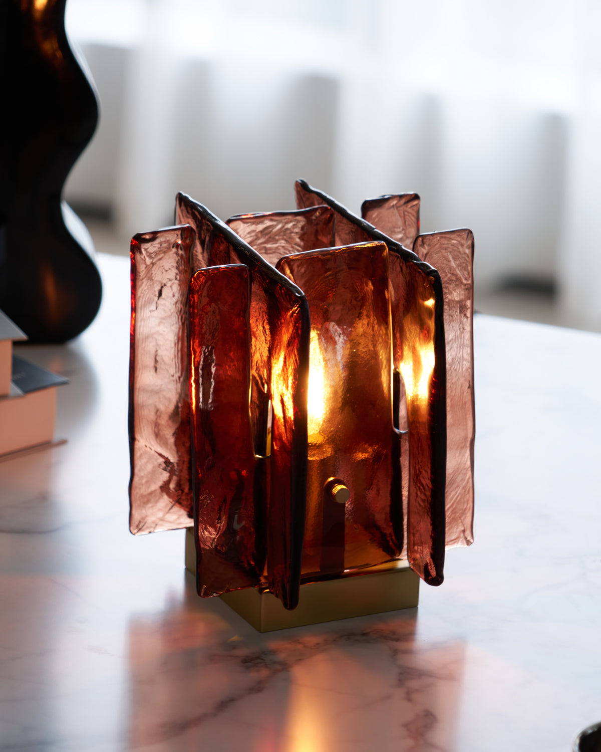 Amber Building Block Table Lamp – 7.5″ | Mooijane