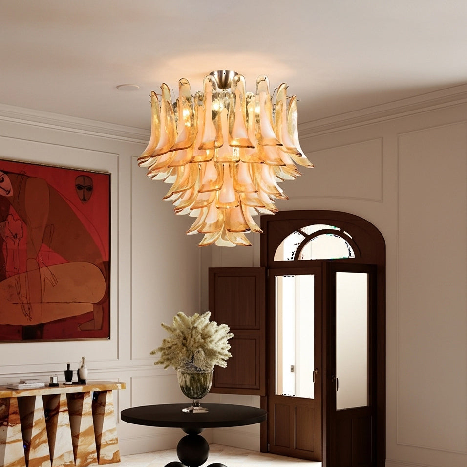 Amber Petal Glass Ceiling Lamp – detail 2