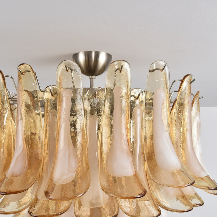 Amber Petal Glass Ceiling Lamp