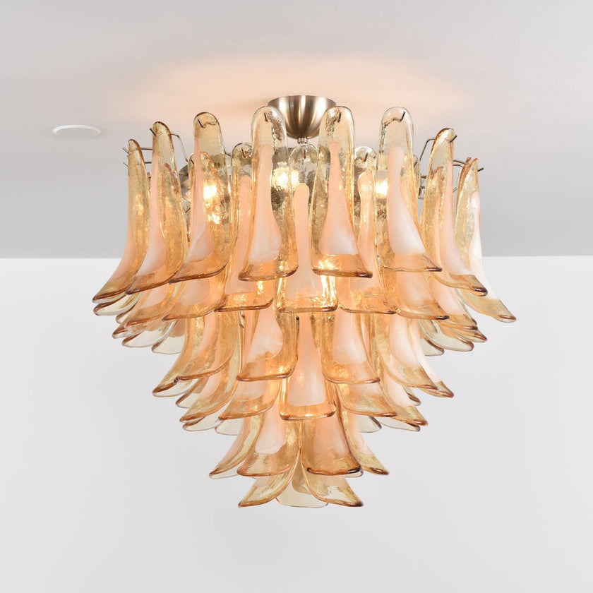 Amber Petal Glass Ceiling Lamp