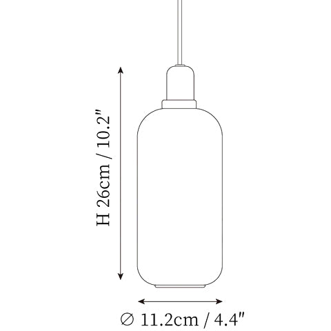 Dia 11.2 cm x H 26 cm