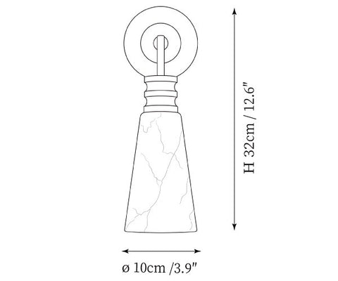 Applique murale Annulita en albâtre — Plans de dimensions 1