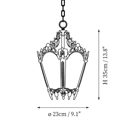 Lampe Suspendue Lanterne Antique — Plans de dimensions 1