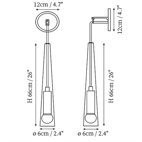 Apollinaire Sconce — Dimension drawings 1