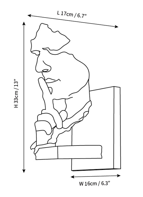 Arandela de Parede Rosto de Ferro Art — Desenhos técnicos 1