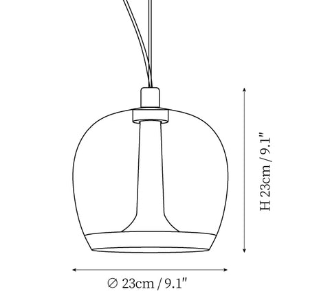 ∅ 9.1″ x H 9.1" / Dia 23cm x H 23cm