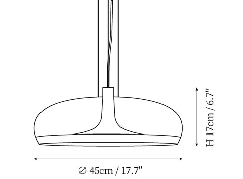 ∅ 17.7″ x H 6.7" / Dia 45cm x H 17cm