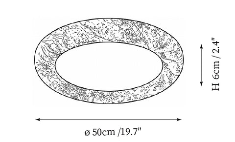 ∅ 19,7″ x H 2,4″ / Dia 50cm x H 6cm
