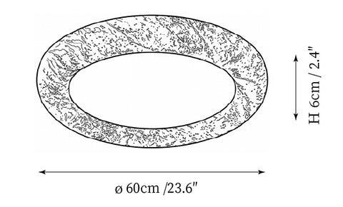 ∅ 23,6″ x H 2,4″ / Dia 60cm x H 6cm