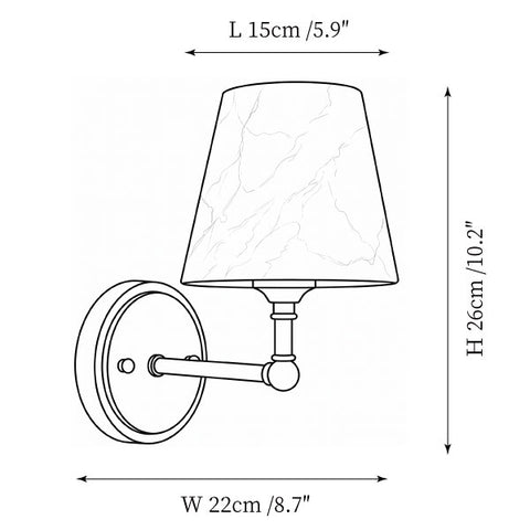 Aurelle Alabaster Wall Sconce — Dimension drawings 1
