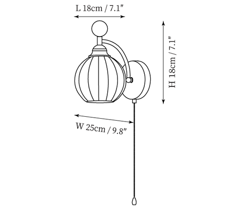 Aurora Globe Wandleuchte — Maßzeichnungen 1