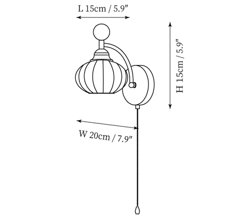Aurora Globe Wandleuchte — Maßzeichnungen 2