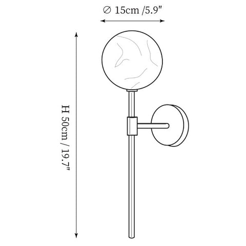 Applique murale Averies en albâtre — Plans de dimensions 1