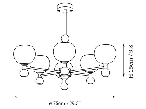 Avila Kroonluchter — Dimensioentekeningen 1