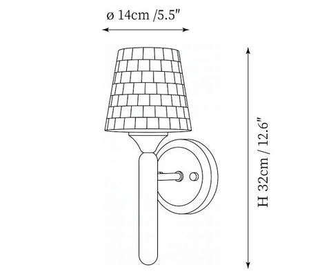 Baculina Wall Sconce — Dimension drawings 1