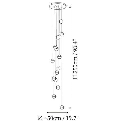 Ball Crystal Pendelleuchte — Maßzeichnungen 8
