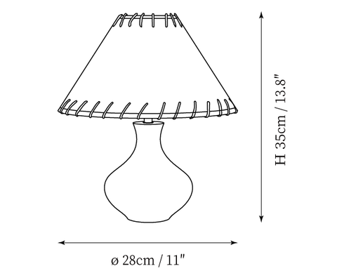 ∅ 11″ x H 13,8" / Dia 28cm x H 35cm