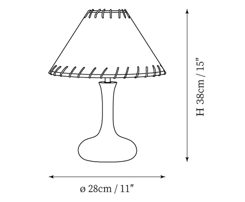 ∅ 11″ x H 15″ / Dia 28cm x H 38cm