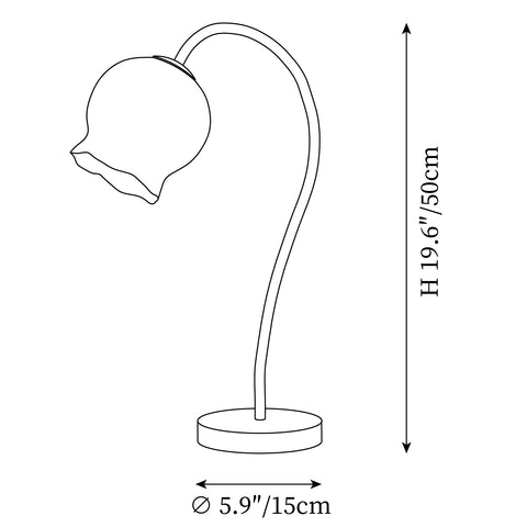 Lampada da Tavolo Bell Orchid — Disegni dimensionali 1
