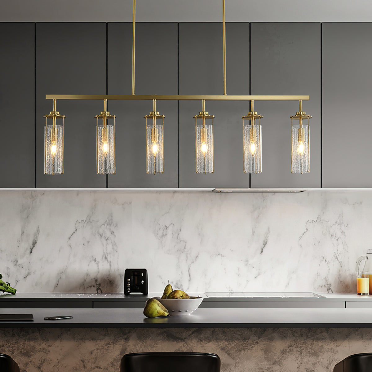 Belmont Crackle Glass Chandelier – detail 2