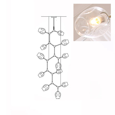 Lampadario a Bolle Verticale Bifurcation