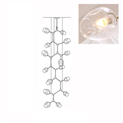 Lampadario a Bolle Verticale Bifurcation
