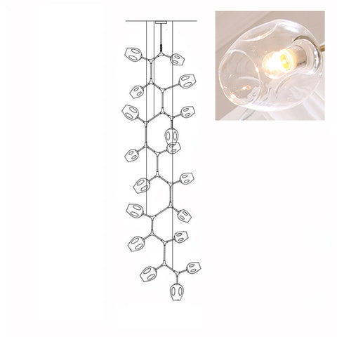 Lampadario a Bolle Verticale Bifurcation