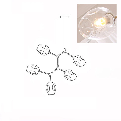Lampadario a Bolle Verticale Bifurcation