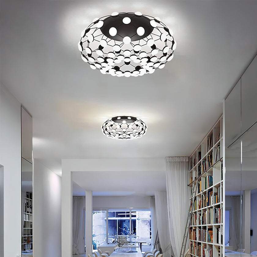 Black And White Mesh Ceiling Lamp