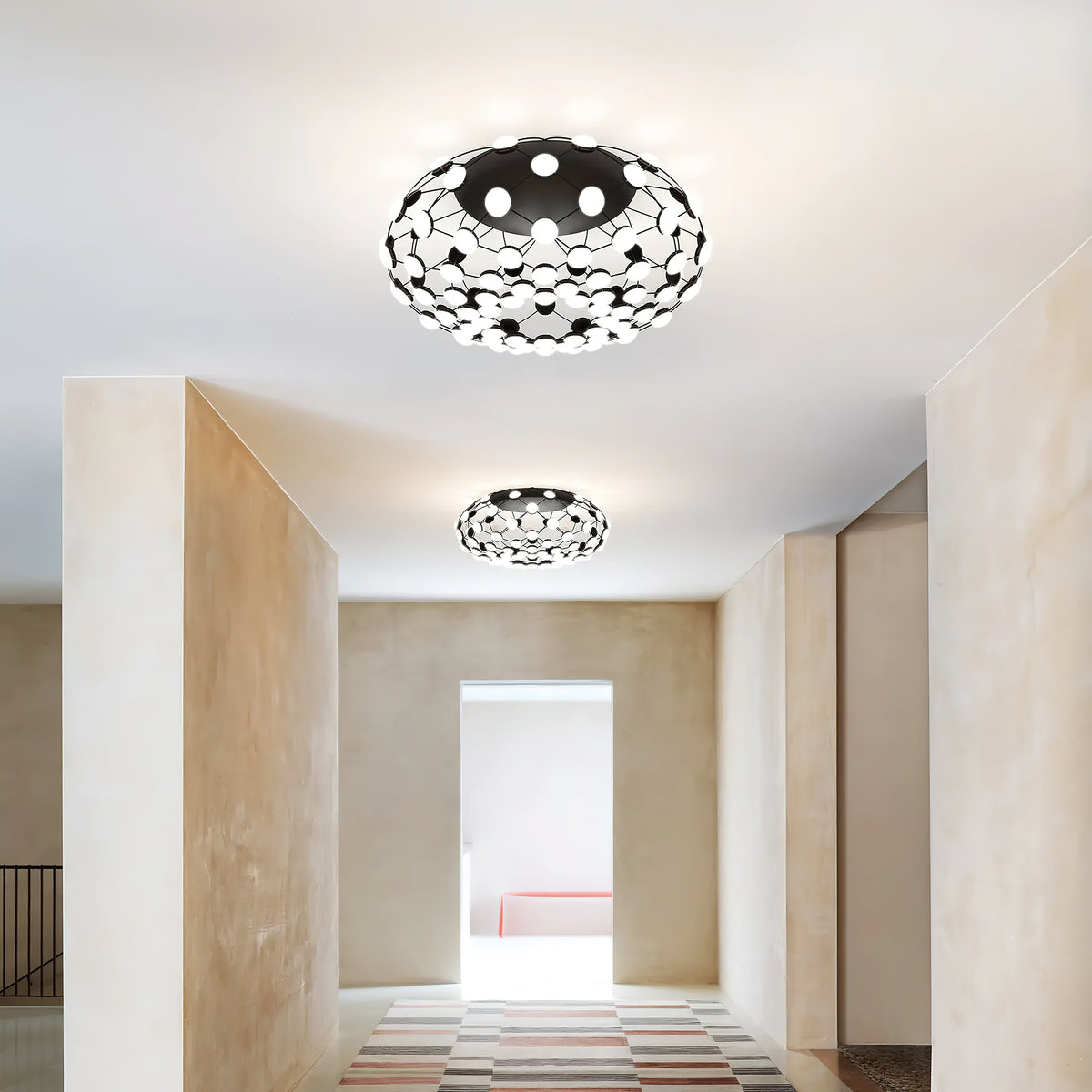 Black And White Mesh Ceiling Lamp – detail 2
