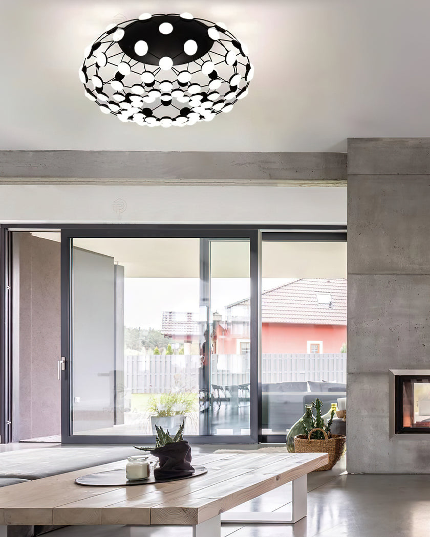 Black And White Mesh Ceiling Lamp