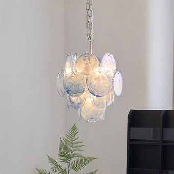 Blue Murano Disc Chandelier