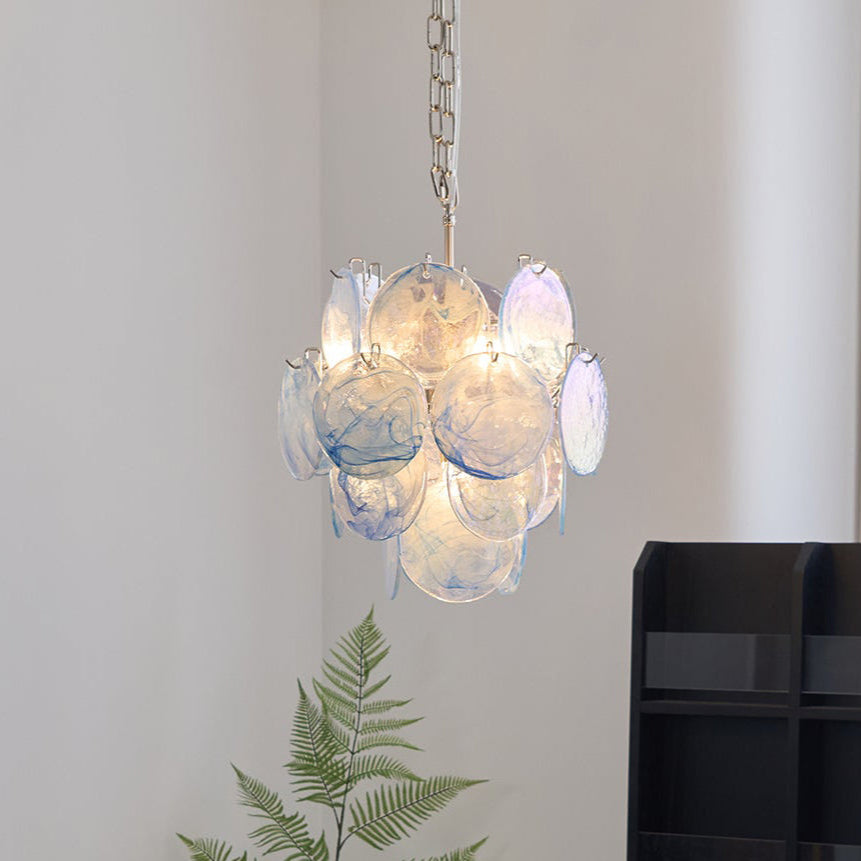 Elaria Blue Disc Chandelier – detail 2