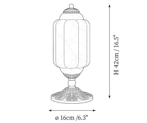 Blushora Alabaster Table Lamp — Dimension drawings 1