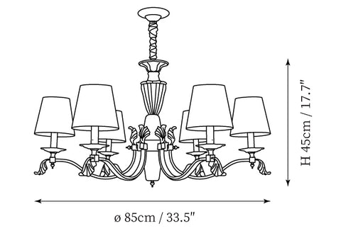 Brass Candlestick Chandelier — Dimension drawings 1