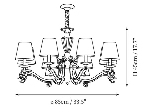 Brass Candlestick Chandelier — Dimension drawings 2